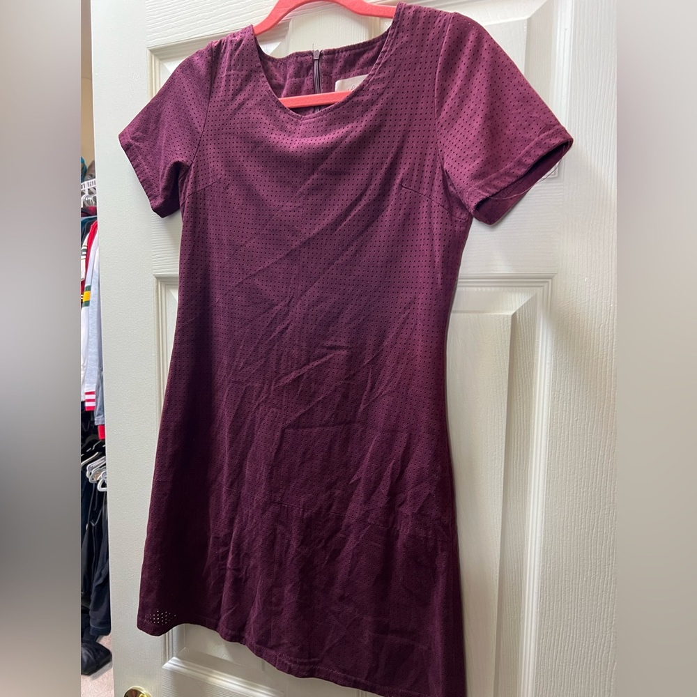 Suede maroon dress